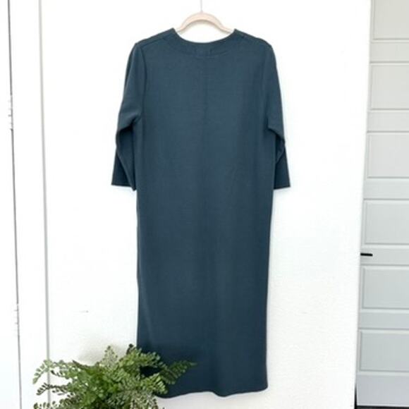 By Min Soft V-Neck Midi Dress with Side Slits - Picture 6 of 7